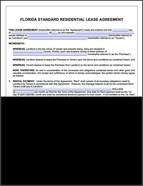 Florida Rental Lease Agreement Word Document Template 1 Resume Examples N8vzdwjn9w