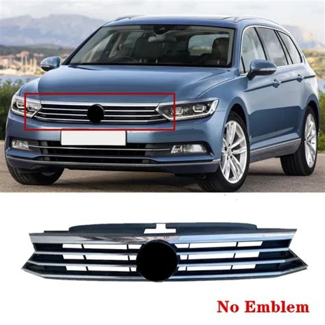 Front Bumper Center Radiator Grille Chrome Grill For Vw Passat B G