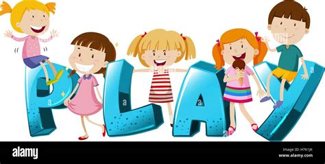 Word Design With Kids And Word Play Illustration Stock Vector Image