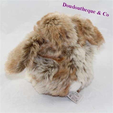 Peluche Lapin Graham BUKOWSKI Marron Beige 15 Cm SOS Doudou