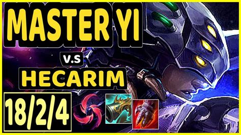 Master Yi Vs Hecarim Pentakill Kda Jungle Gameplay Na Ranked