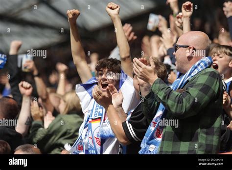 Rostock Deutschland 22 July 2023 Hansa Rostock Fans Celebrate Goal