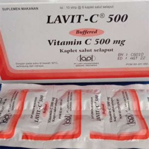 Jual LAVIT C Kaplet 500 MG Isi 60 Kaplet MULTIVITAMIN VITAMIN C UNTUK