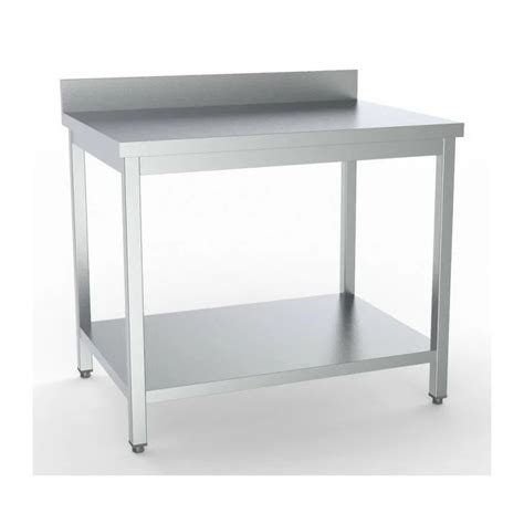 Table Inox De Travail Avec Dosseret Et Tag Re X X Mm