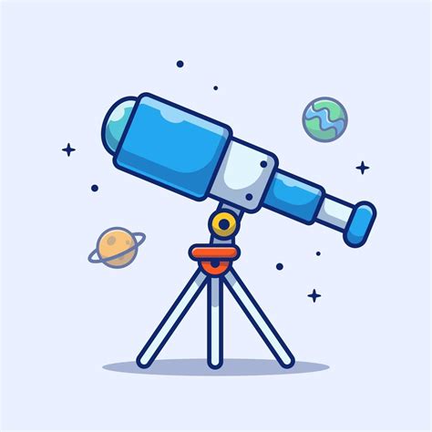 ilustración de icono de vector de dibujos animados de telescopio