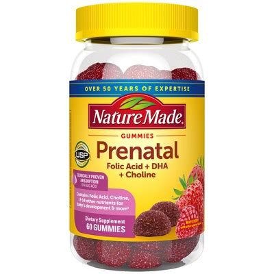 Nature Made Prenatal Gummies Dha Folic Acid Choline Prenatal