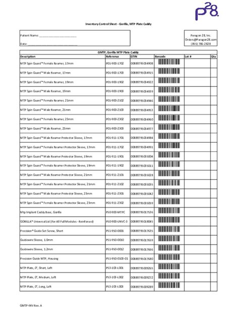 Fillable Online GMTP INV Gorilla MTP Plate Caddy Rev A Fax Email