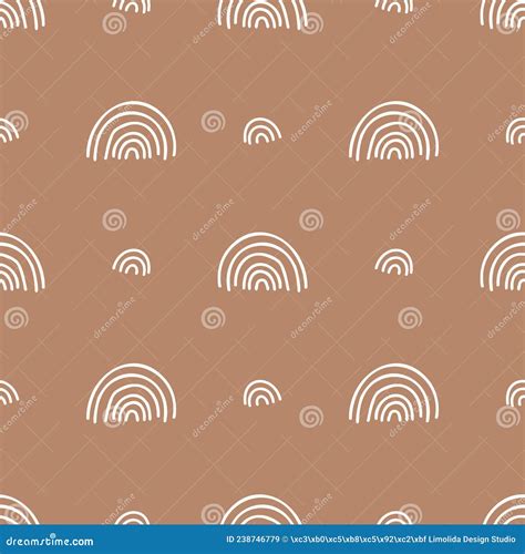 Gender Neutral Rainbow Seamless Vector Background Simple Whimsical Sky Two Tone Pattern Stock