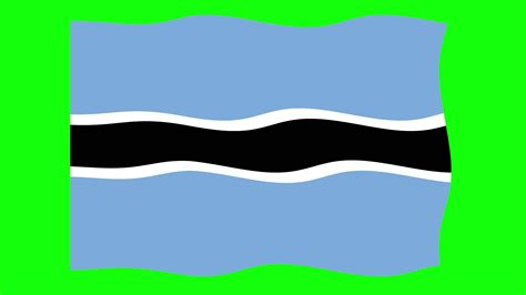 Botswana Waving Flag D Animation On Green Screen Background Looping