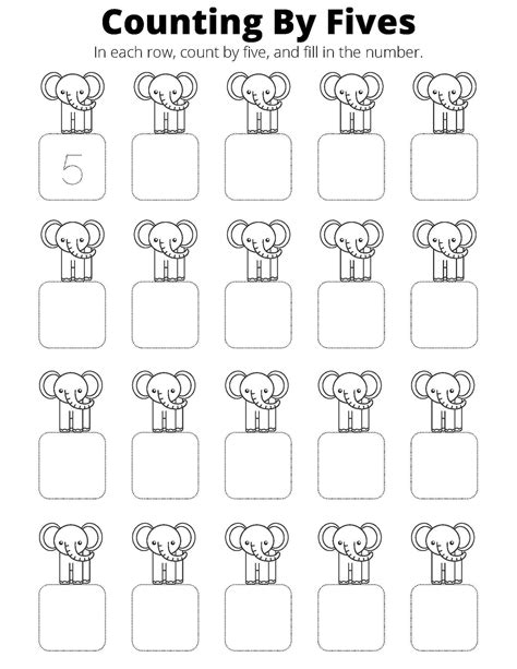 12 Printable Counting By Ones Twos Fives And Tens Worksheets In Pdf Etsy