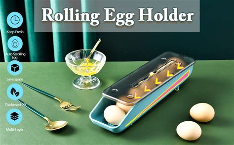 Rolling Egg Holder For Refrigerator Auto Scrolling Egg Container With