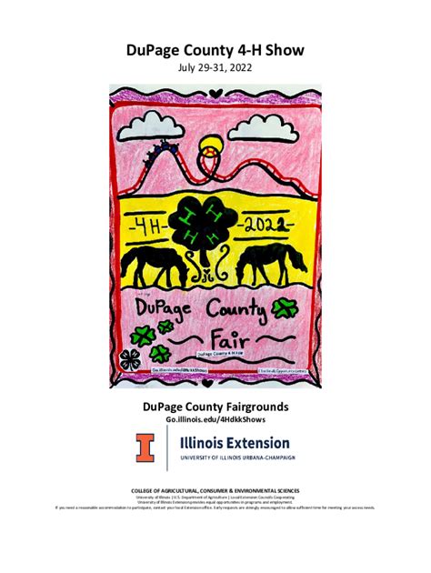 Fillable Online Extension Illinois Dupage County 4 H Show Illinois