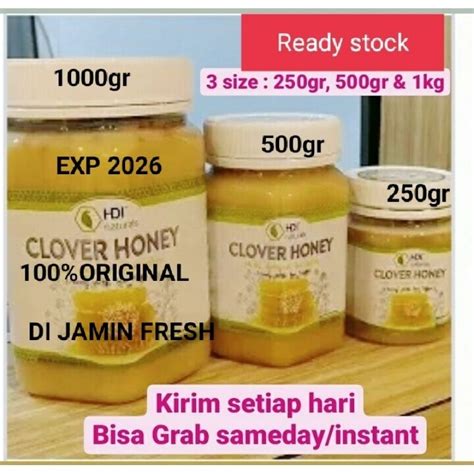 Jual Madu Clover Honey 250gr 500gr 1kg Free Sendok Kayu Exp Terbaru