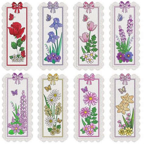 Fsl Floral Bookmarks Machine Embroidery Tutorials Cross Stitch Bookmarks Machine Embroidery