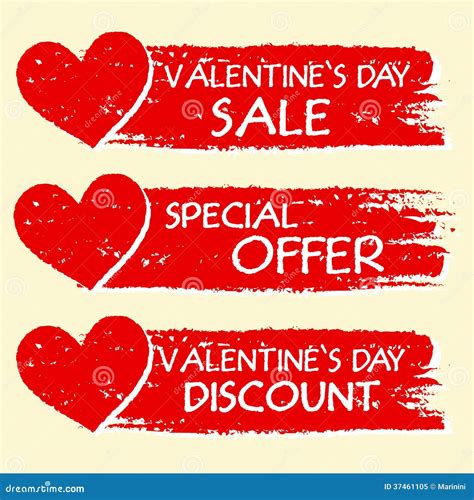 Valentines Day Sale And Discount Special Offer With Hearts In R