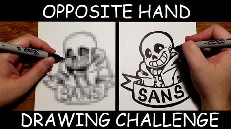 Opposite Hand Drawing Challenge Featuring Sans From Undertale Free