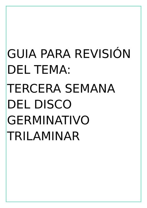 Semana De Desarrollo Langman Embriologia Medica Guia Para