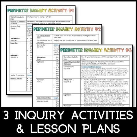 3rd Grade Perimeter Activities Inquiry Based Math Pyp Classful