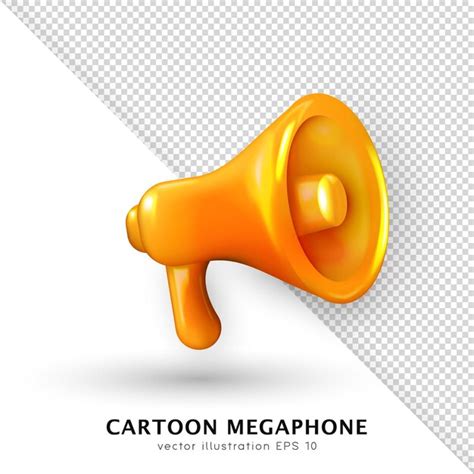 Mégaphone 3d Jaune Isolé Sur Fond Blanc Et Transparent Haut parleur