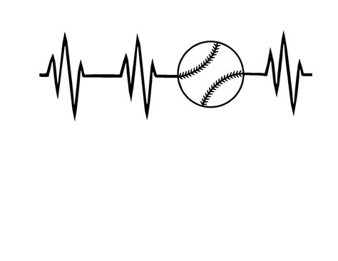 Baseball Heartbeat Svg Dxf  Or Silhouette Instant