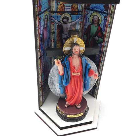 Kit Imagem das Santas Chagas Oratório Vitral Ressurreição