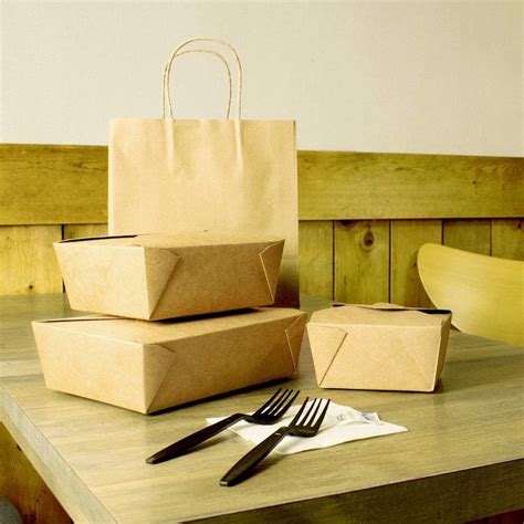 Food Grade Kraft Paper Packaging Box For Fast Food Restaurant Cake Shop China Box And