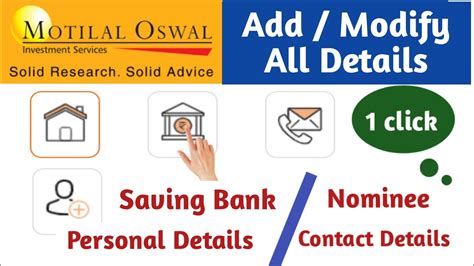 How To Change Bank Account In Motilal Oswal How To Change Mobile