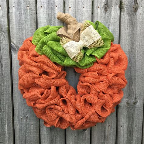 Pumpkin Burlap Wreath Pumpkin Wreath Fall Decor Fall