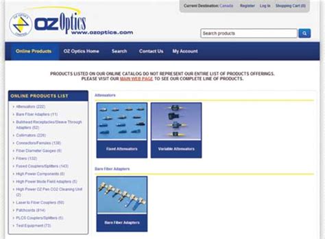 Online Catalog Oz Optics Limited Photonics Showcase May 2014