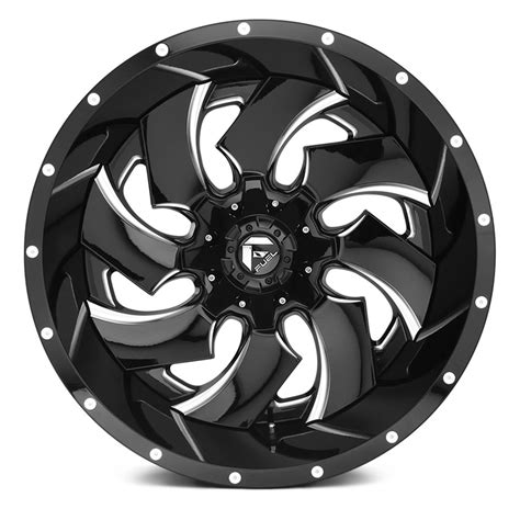 Fuel® D239 Cleaver 2pc Cast Center Wheels Gloss Black With Milled