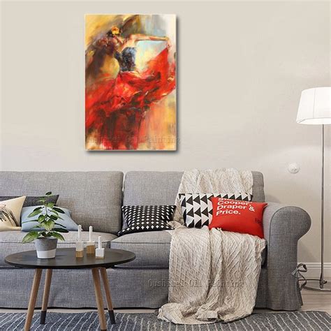 Handpainted Flamenco Spanish Dancer Oil Painting On Canvas Professional Artist Oil Painting On