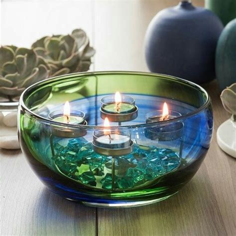 Spring Art Glass Multi Tealight Holder Partylite Candles Decor Party