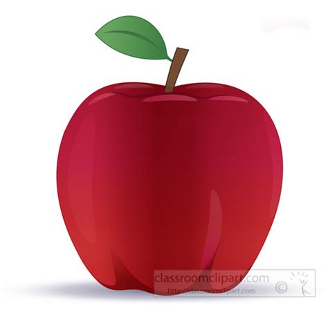 Fruits Clipart- single-red-apple-clipart - Classroom Clipart