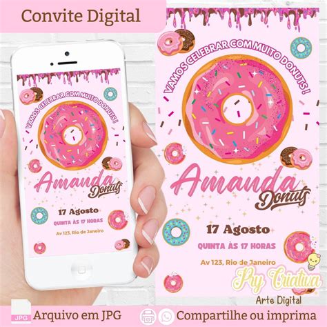 Convite Digital Donuts Elo Produtos Especiais