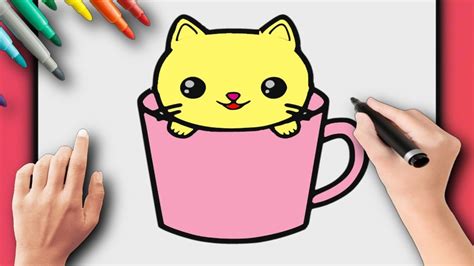 Como Desenhar Um Gatinho Kawaii Fofo Em Uma X Cara De Ch Desenho Fofo