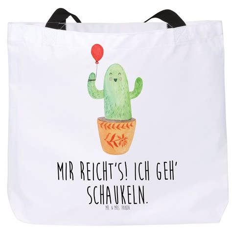 Mr And Mrs Panda Shopper Kaktus Luftballon Weiß Geschenk Prüfung