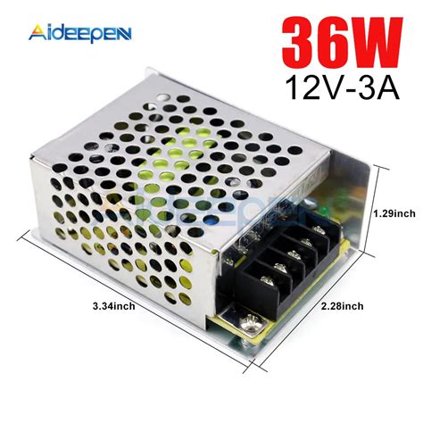 12V 3A 36W Switching Power Adapter 12V 3A 36 Watts Voltage Converter R ...