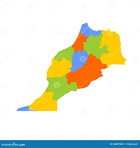 Morocco Political Map Of Administrative Divisions Illustration