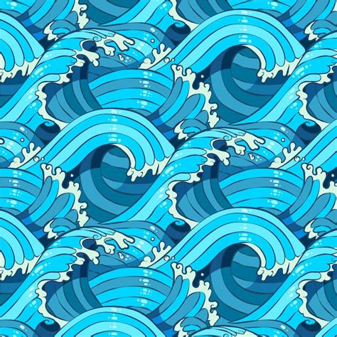 Free Vector Hand Drawn Japanese Wave Pattern Set