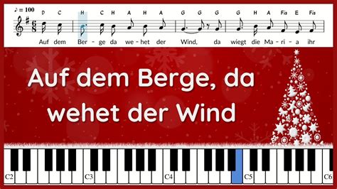 Auf Dem Berge Da Wehet Der Wind Text Und Noten Klavier Youtube