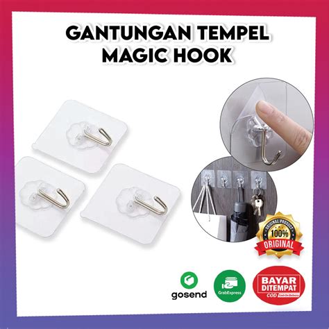 Jual Gantungan Tempel Magic Hook Tempelan Dinding Lengket Ajaib