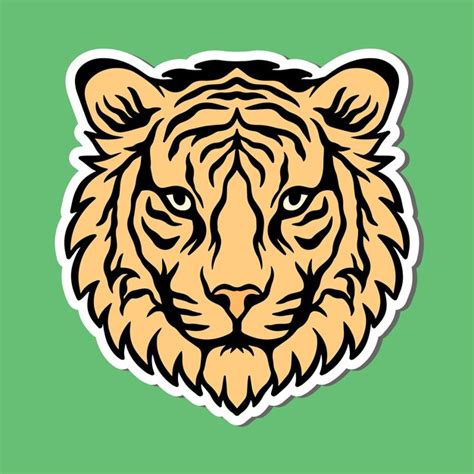 Premium Vector Tiger Head Hand Drawn Illustrations For Stickers Logo