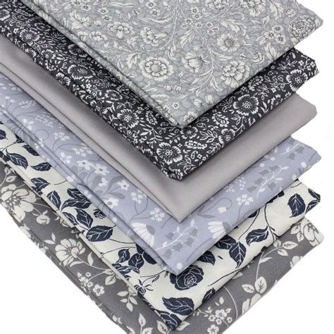 6 Fat Quarters Bundle Shades Of Grey Overdale Fabrics