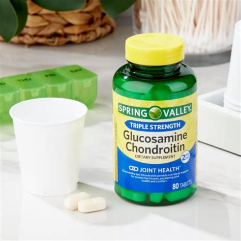 Spring Valley Triple Strength Glucosamine Chondroitin Tablets Dietary Supplement 80 Tablets