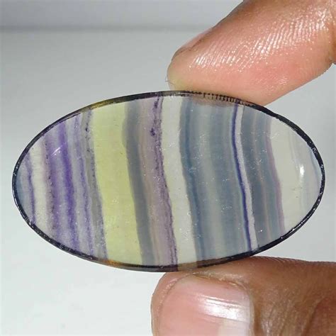 61 30Cts Natural Fluorite Oval Cabochon Loose Gemstone EBay