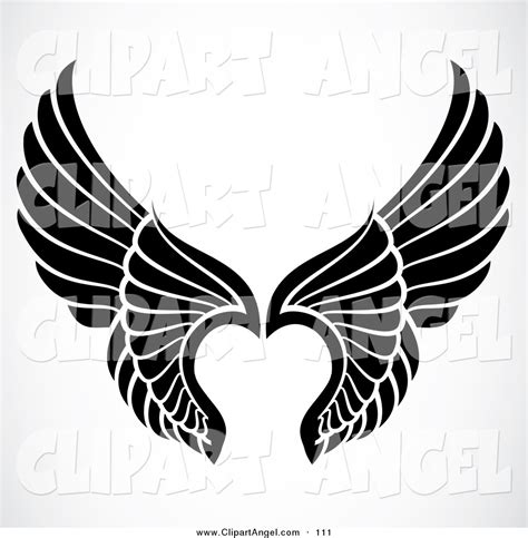 Illustration Vector Of A Pair Of Black And White Elegant Angel Wings On