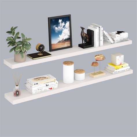 Ballucci Floating Shelves For Wall 60 Wood Wall Shelf Set Of 2 With Invisible Brackets For