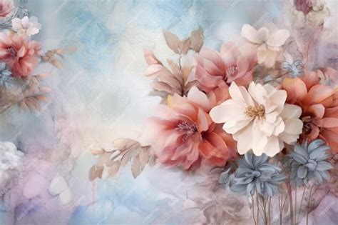 Premium AI Image | Soft pastel wallpaper with flowers