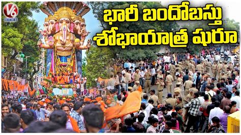 Khairatabad Ganesh Shobha Yatra Begins Public Enjoying With Dances