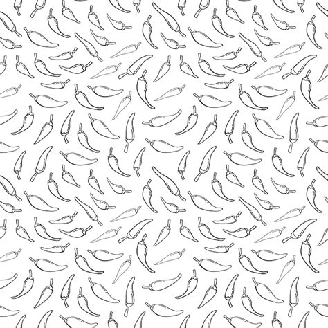 Premium Vector Hand Drawn Chilli Pepper Seamless Pattern